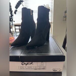 Qupid Black Heeled Boots from Francesca’s